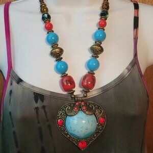 Beautiful Vintage Bohemian Tibetan Style Necklace